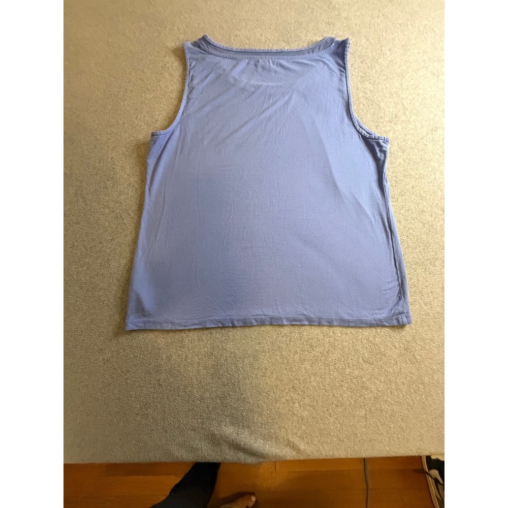 Talbots Womens Periwinkle Blue Sleeveless Scoop Neck Tank Top Size XL Cotton - Picture 2 of 4
